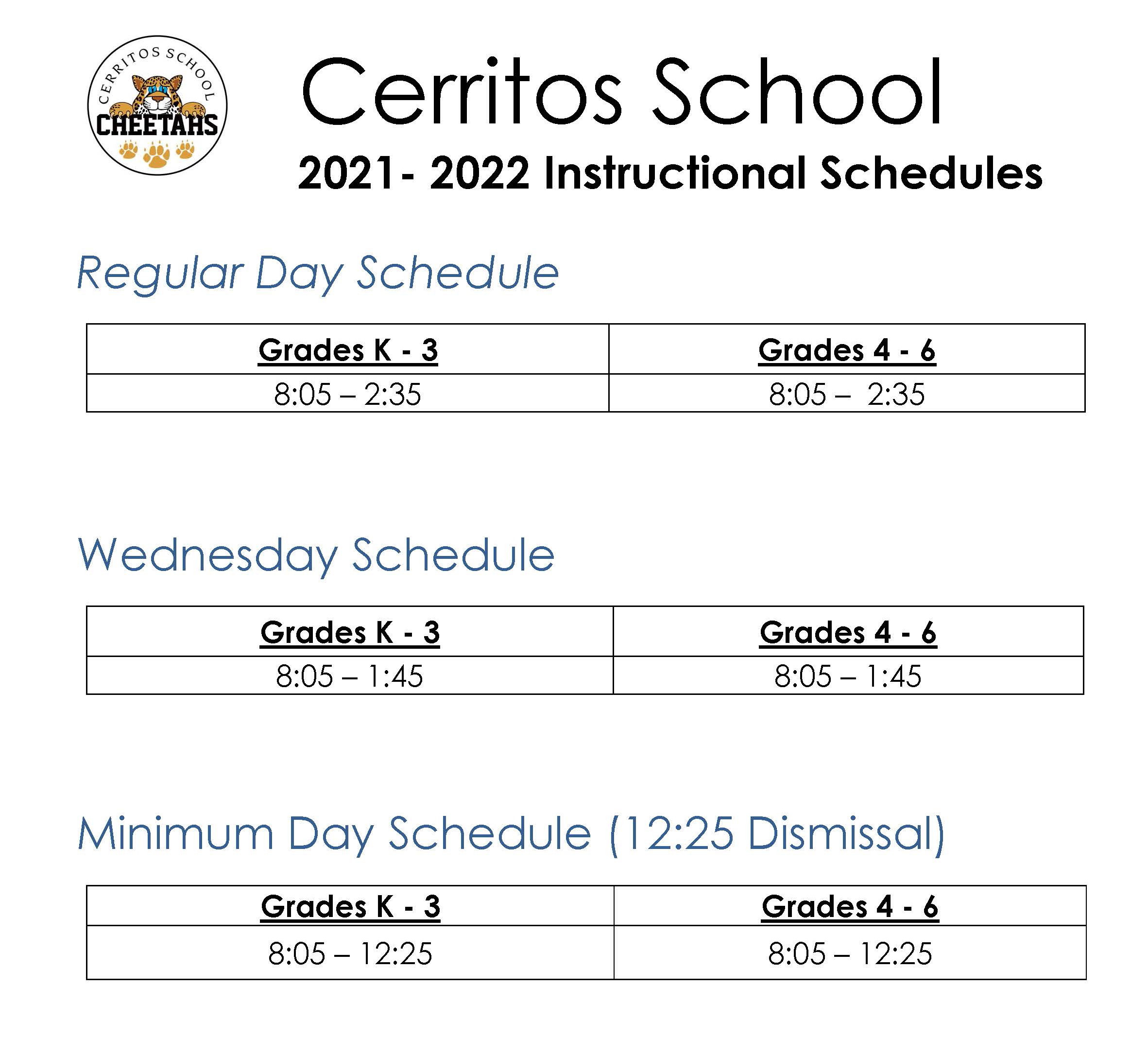 Savanna School District Cerritos Bell Schedule